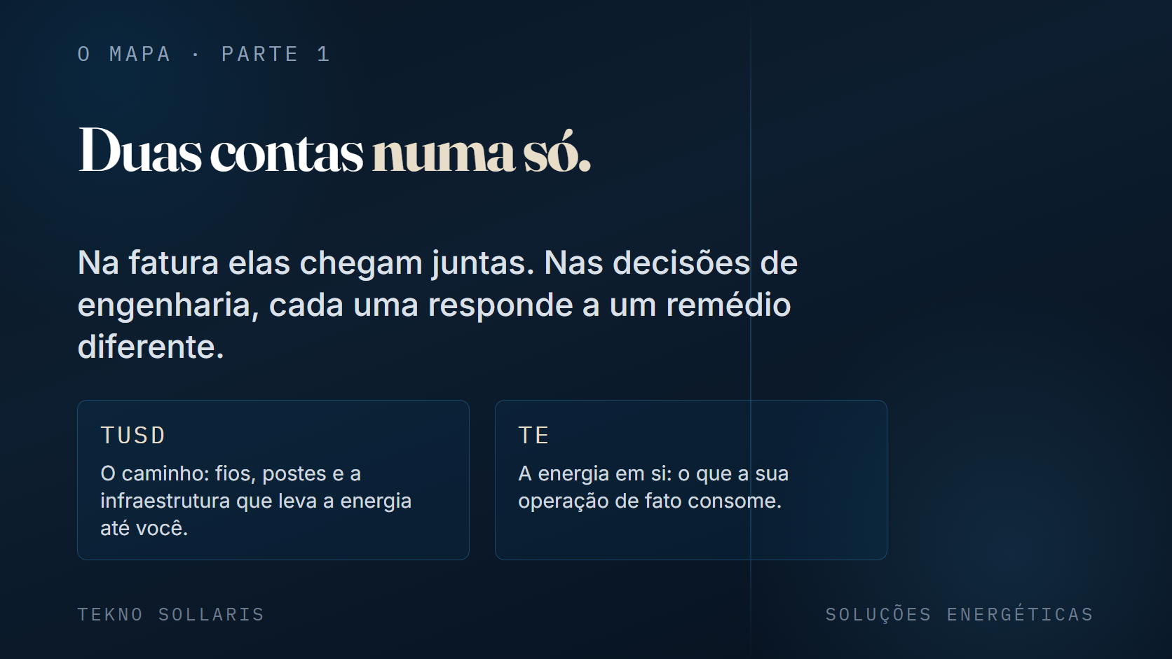 Duas contas numa só: TUSD e TE